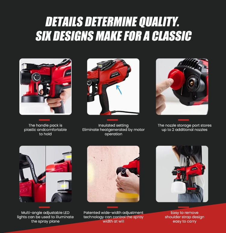 Hand Held Electric Spray Gun 800ml 400W Power Portable Airless Paint Sprayer with High Pressure